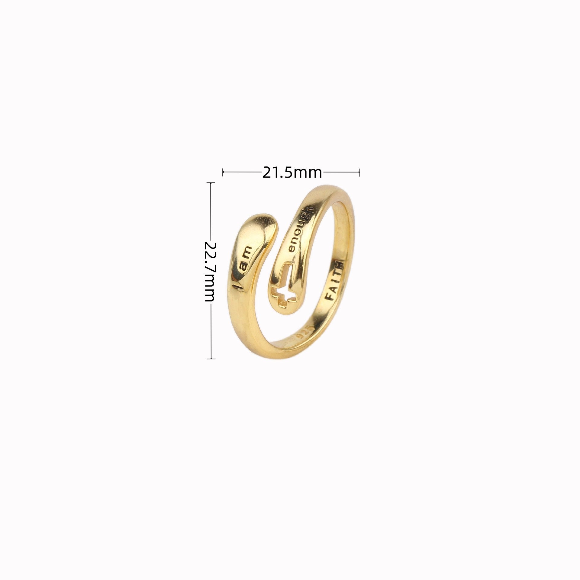 Trendy Temperament Hollow Cross Ring